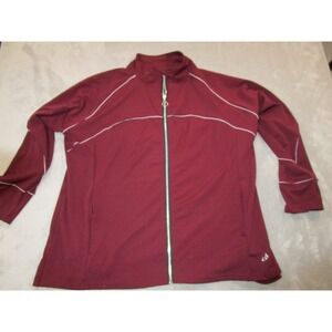Body Instinct Mens Jacket Size 4X Burgundy Full Zip Athletic Track white Trim